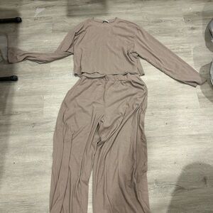 Abercrombie & Fitch Tan Jumpsuit Relaxed Fit